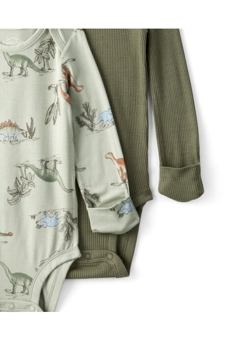 Pack dos bodies de viscosa, diseño dinos, línea Purelysoft Sin color