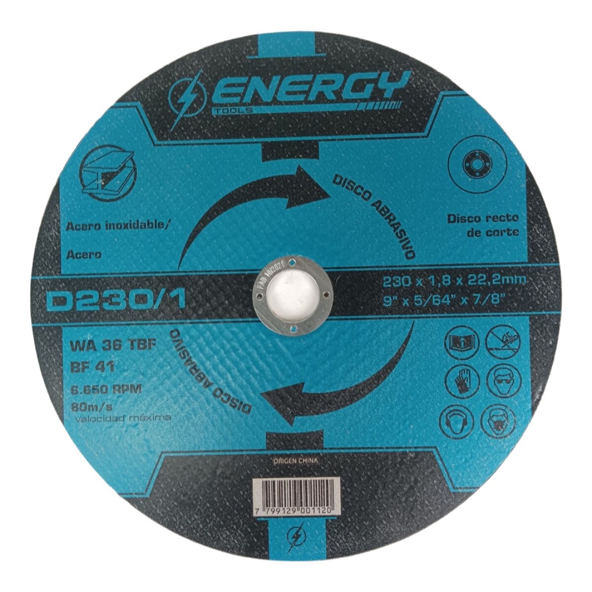 Disco Energy Corte Acero/A.Inox 9" D230/1.- 