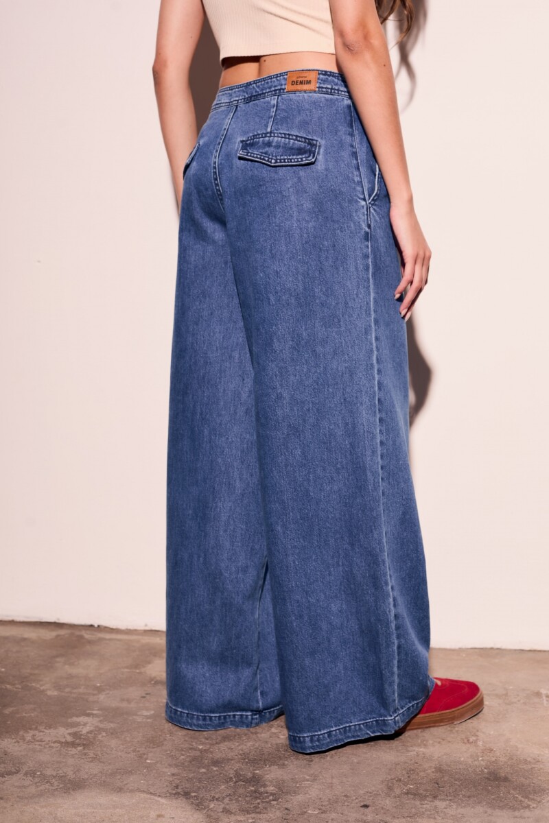 Jean Tiro Bajo Pinzas Denim