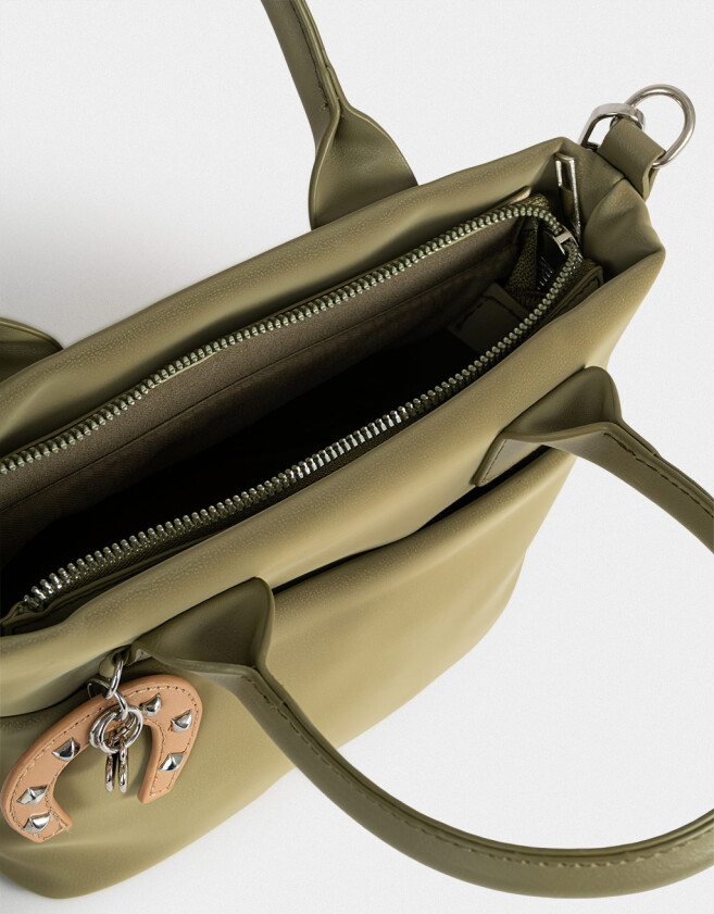 City Cartera Mini City Con Charm - Verde Oliva