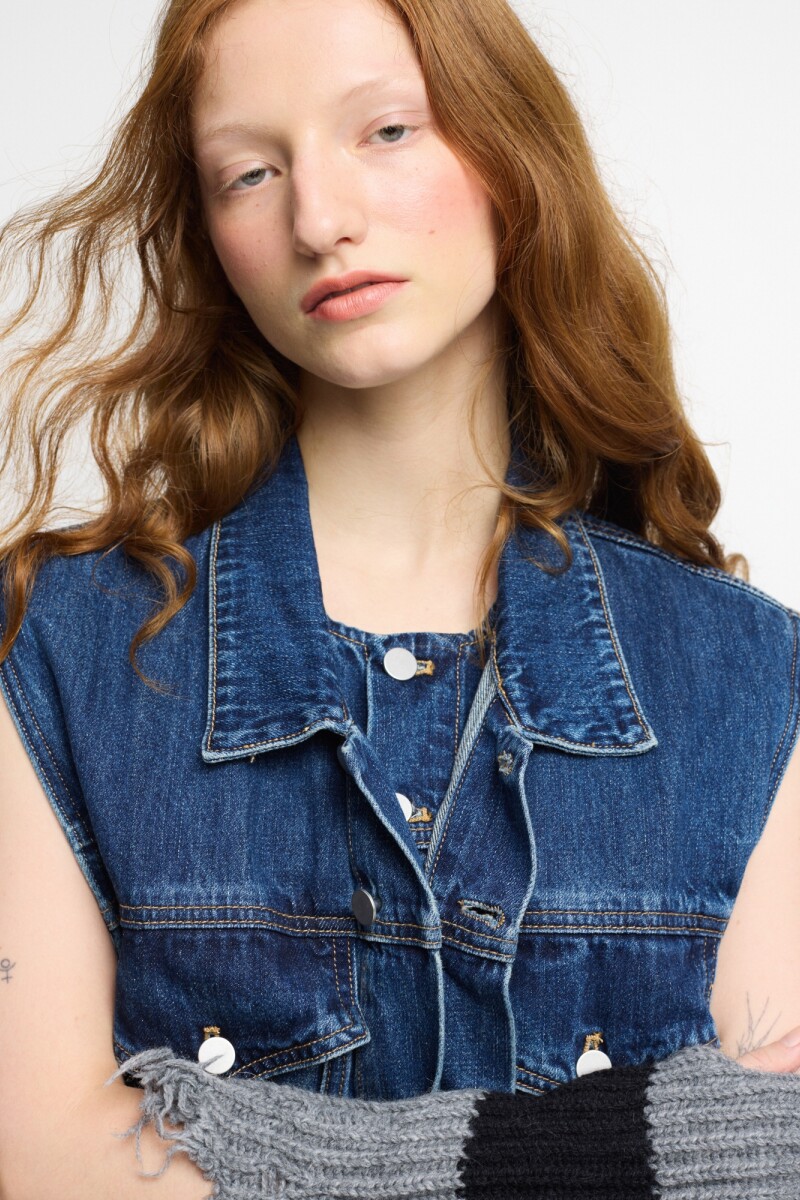 CHALECO DENIM Azul