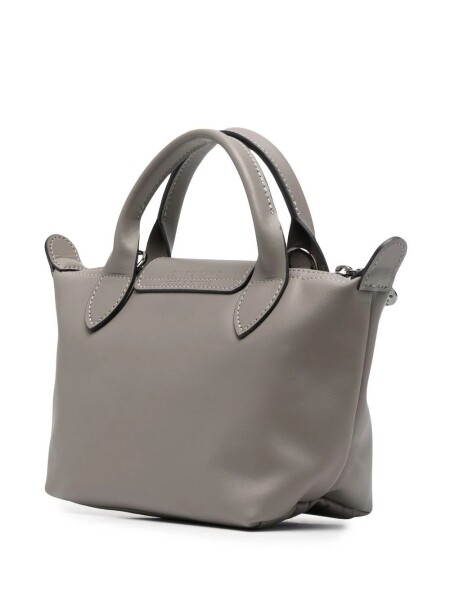 Longchamp -Cartera mini de cuero, Le pliage Xtra Gris