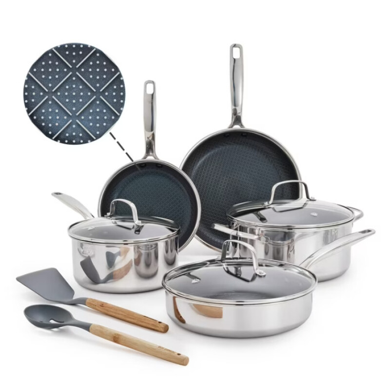 JUEGO DE OLLAS Y SARTENES BLUE DIAMOND 10PCS ACERO INOX HEXAGONO HIBRIDO JUEGO DE OLLAS Y SARTENES BLUE DIAMOND 10PCS ACERO INOX HEXAGONO HIBRIDO