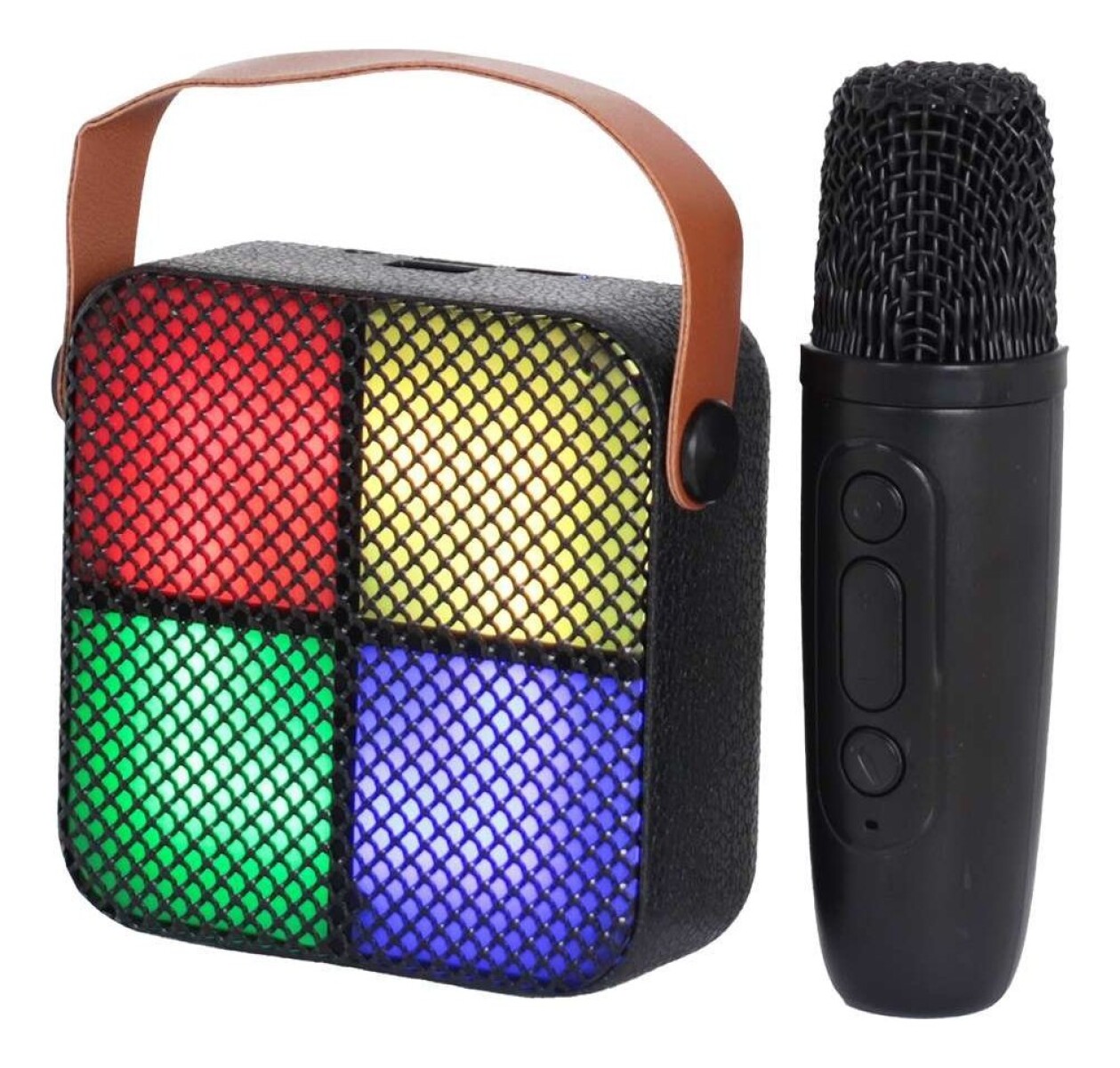 Parlante Bluetooth Karaoke Con Micrófono Y Luces Portatil Ax - Variante Color Negro 