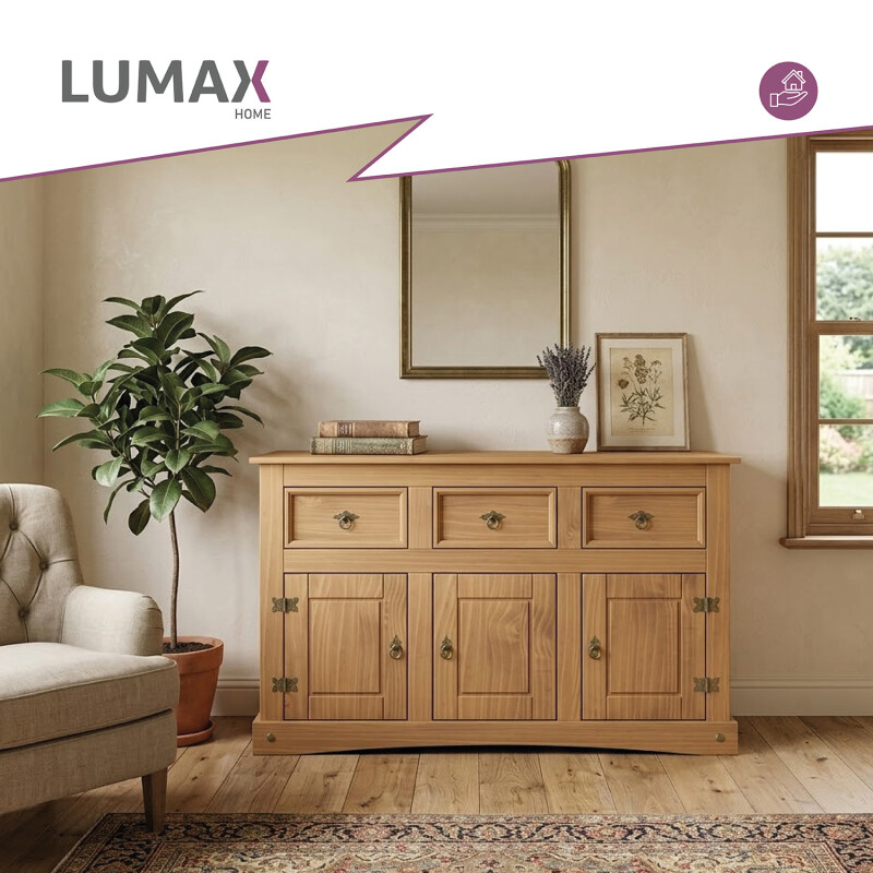 Aparador Lumax 3 Puertas 3 cajones Madera maciza Aparador Lumax 3 Puertas 3 cajones Madera maciza