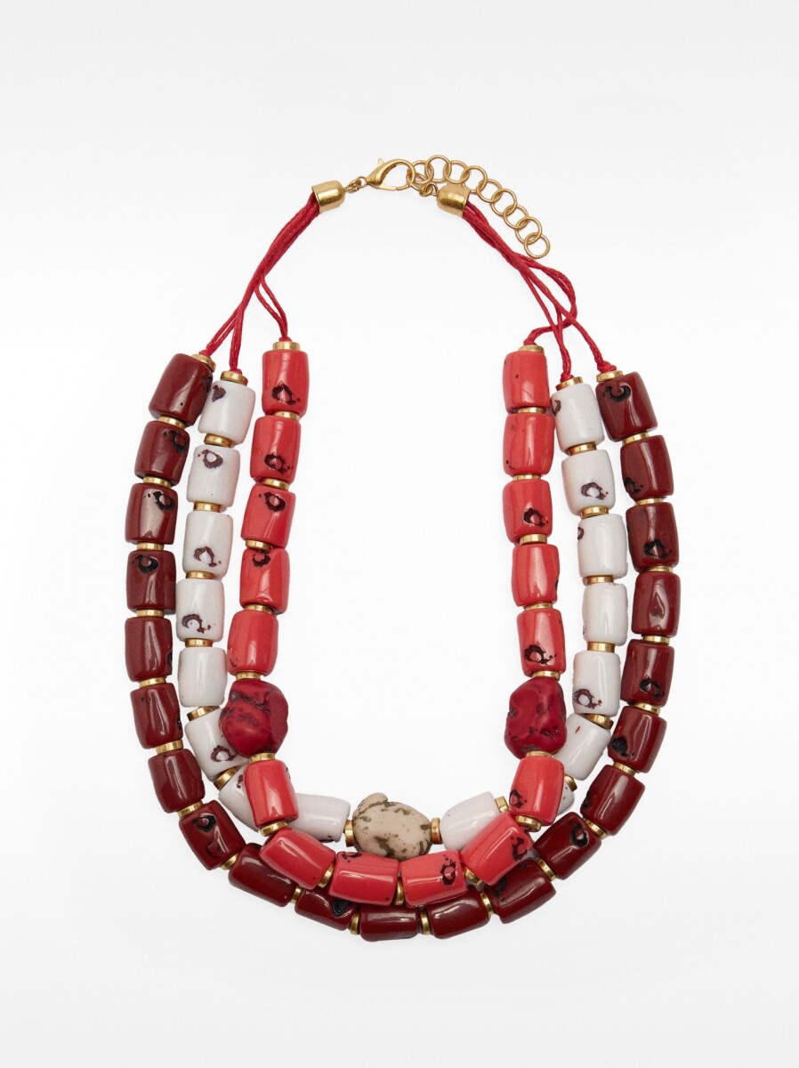 Collar Maxi Triple Con Piedras - multicolor 