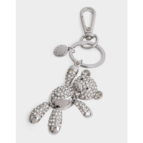 Llavero Y Charm Teddy Strass Plateado