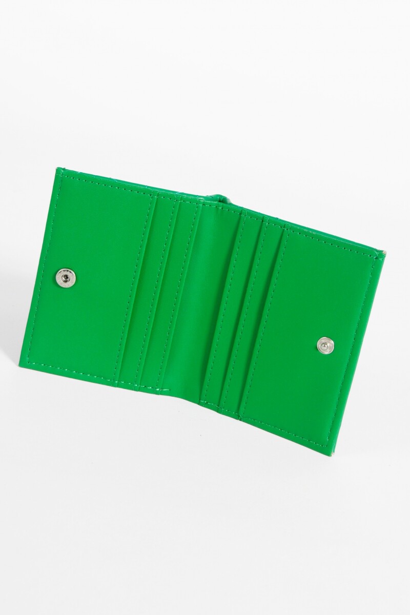 Tarjetero entrelazado verde