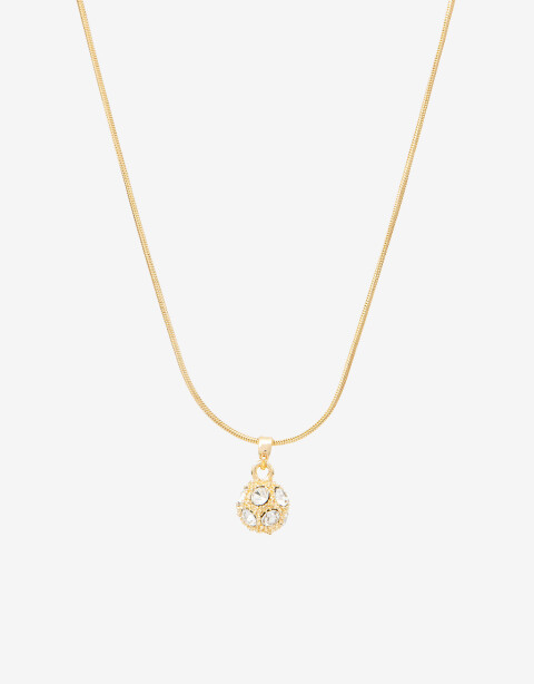 Cadena Corta con Dije Strass Collar Con Esfera Strass - Cristal