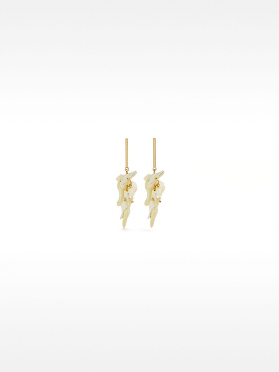 Pendientes Largos Con Conchas blanco