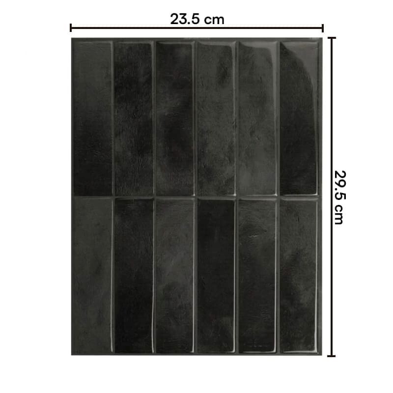 Azulejos adhesivos para cocina baño 10uds Negro
