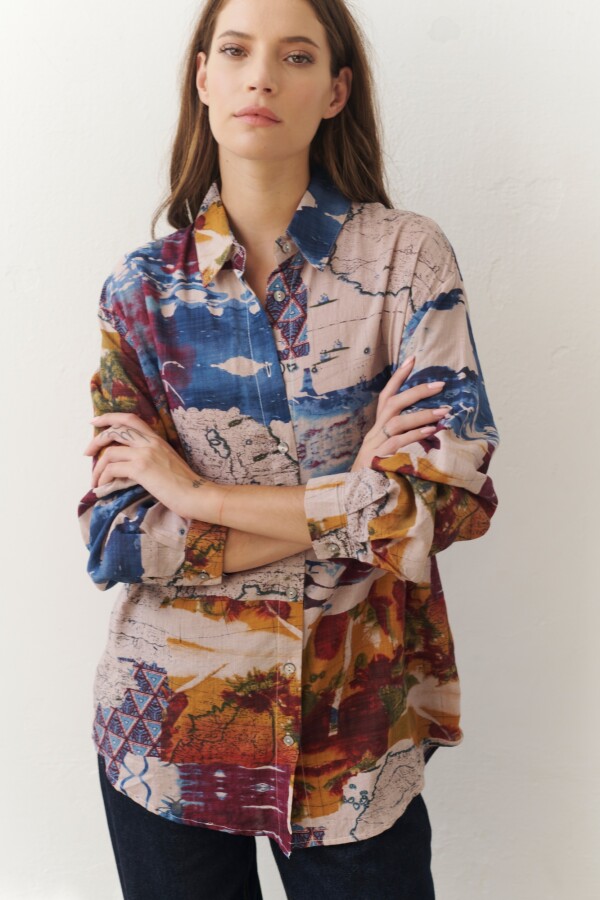 CAMISA JULIETA GEO AZUL