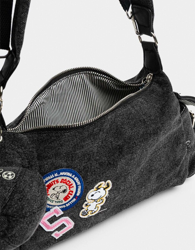 Bandoleras Bandolera Denim Snoopy - Negro