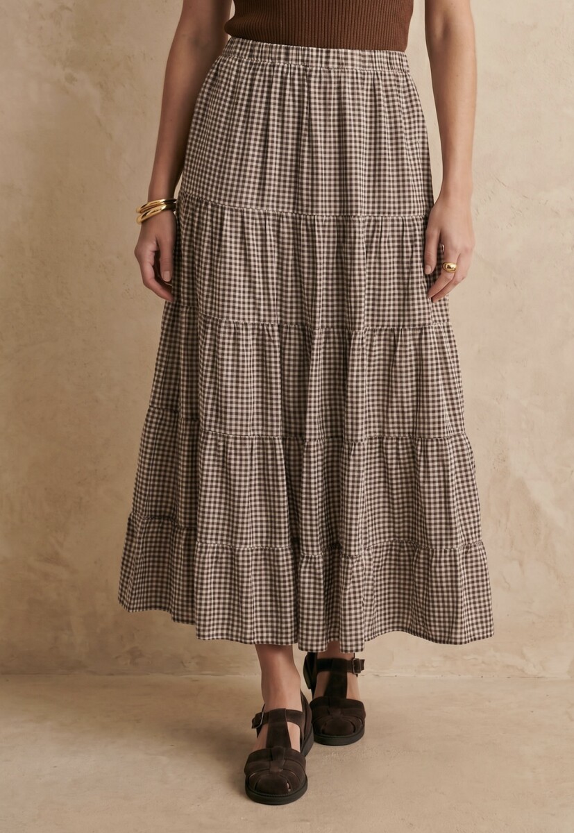 Falda Gingham - Chocolate 