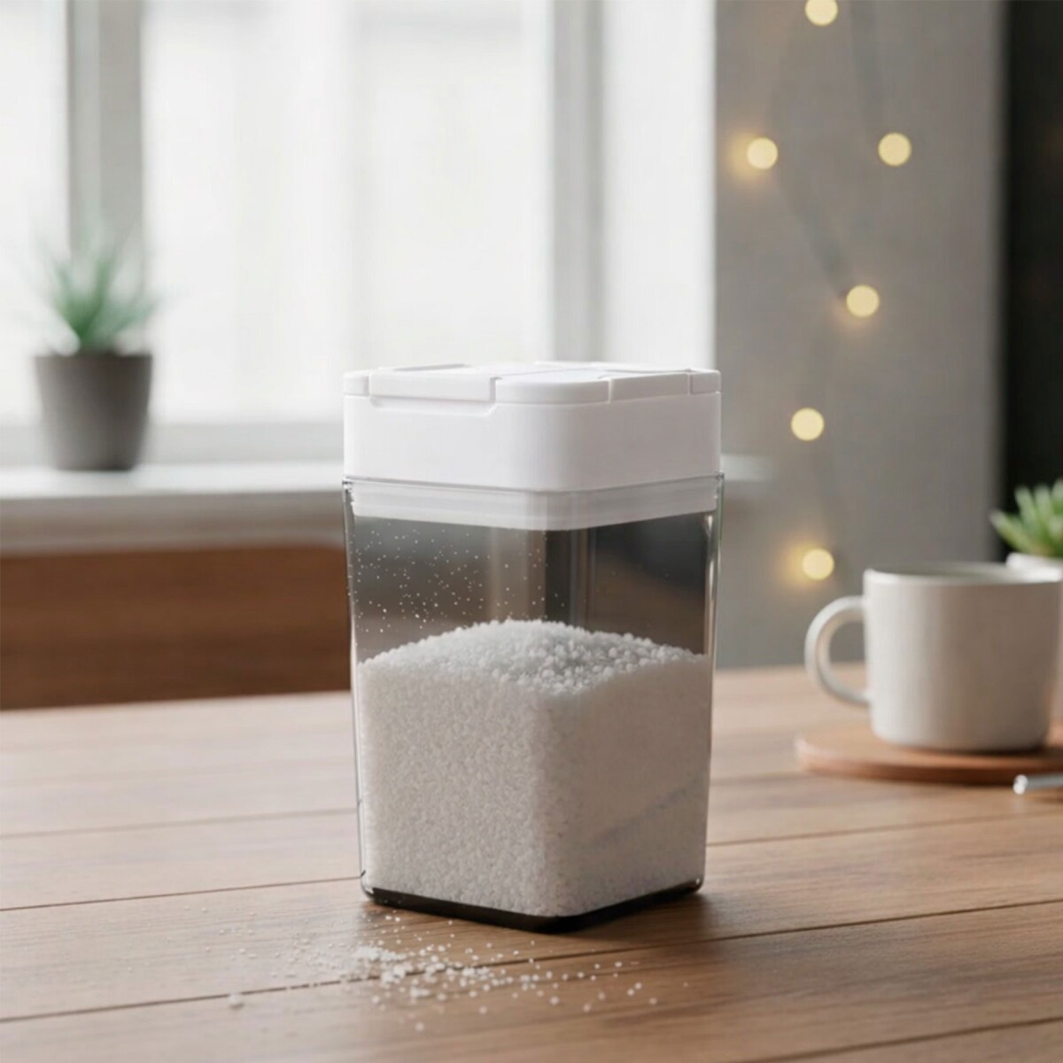 Especiero Salero Pimentero Magnético Frasco Contenedor - Blanco M 