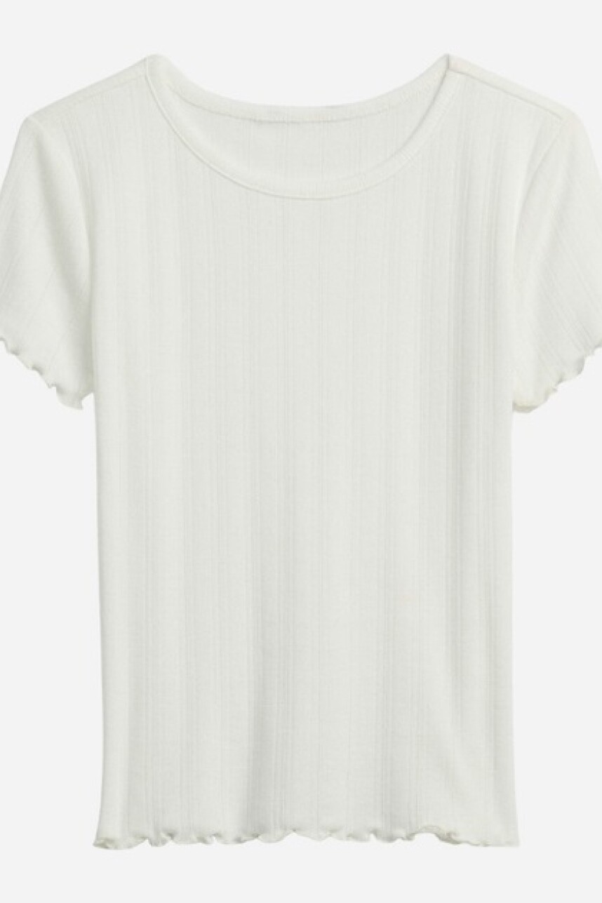 Remera Pointelle Niña New Off White