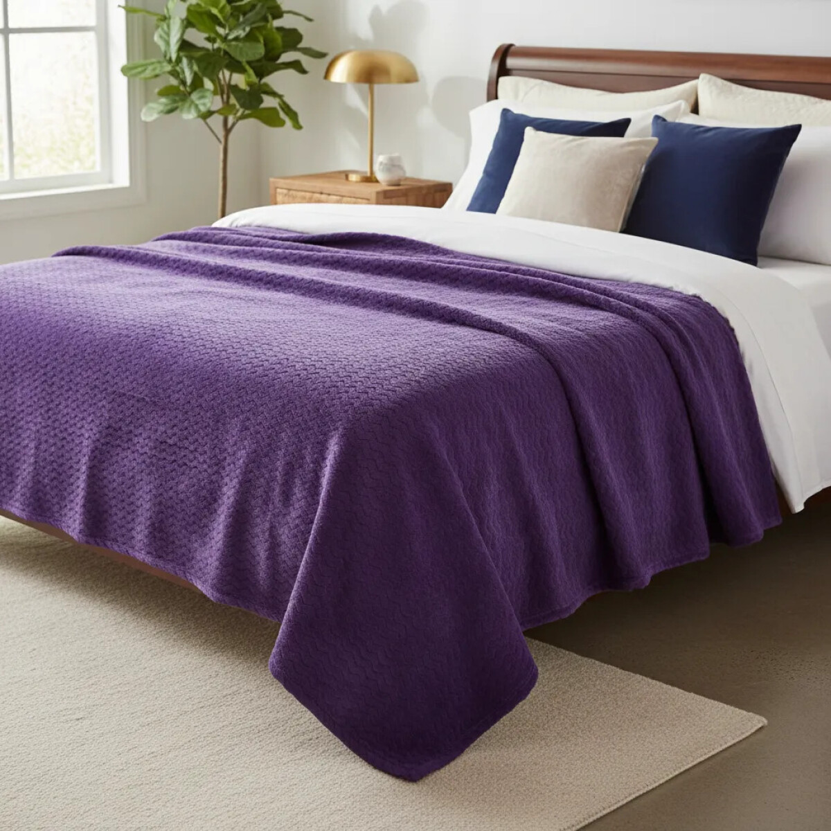 Cubrecama Jacquard Queen - violeta 
