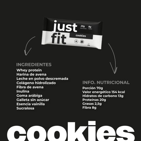 Barritas Premium 20g Proteína + Colágeno JustFit Cookies