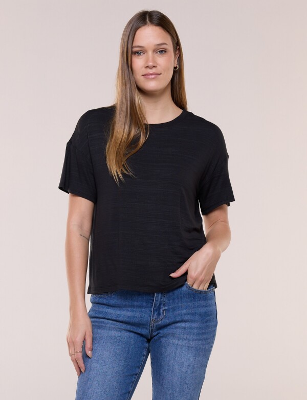 Remera Boxy Hombro Caido NEGRO