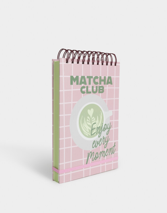 Anotadores Cuadernos y Memos Foodie Memo Anotador "matcha Girly" - Fucsia Claro