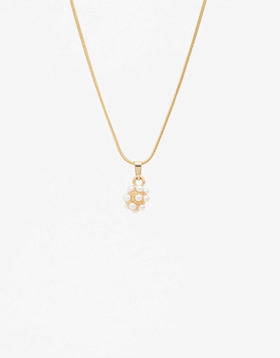 Collar Con Dije Perlas - Dorado 