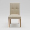 SILLA ALTA - MADERA CINAMOMO - TAPIZADO BEIGE TRAMADA SILLA ALTA - MADERA CINAMOMO - TAPIZADO BEIGE TRAMADA