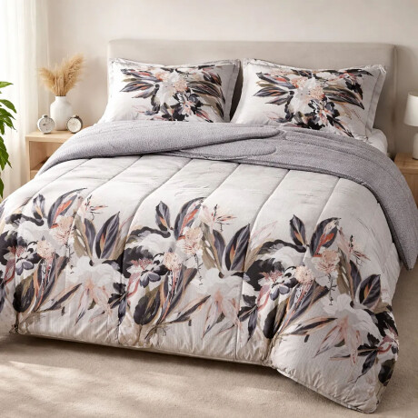 Acolchado Cannon Queen c/2 Fundas Polialgodón Guata Térmica Abbys