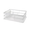 Escurridor de platos acero con bandeja y cubiertero 40x30x14cm Blanco