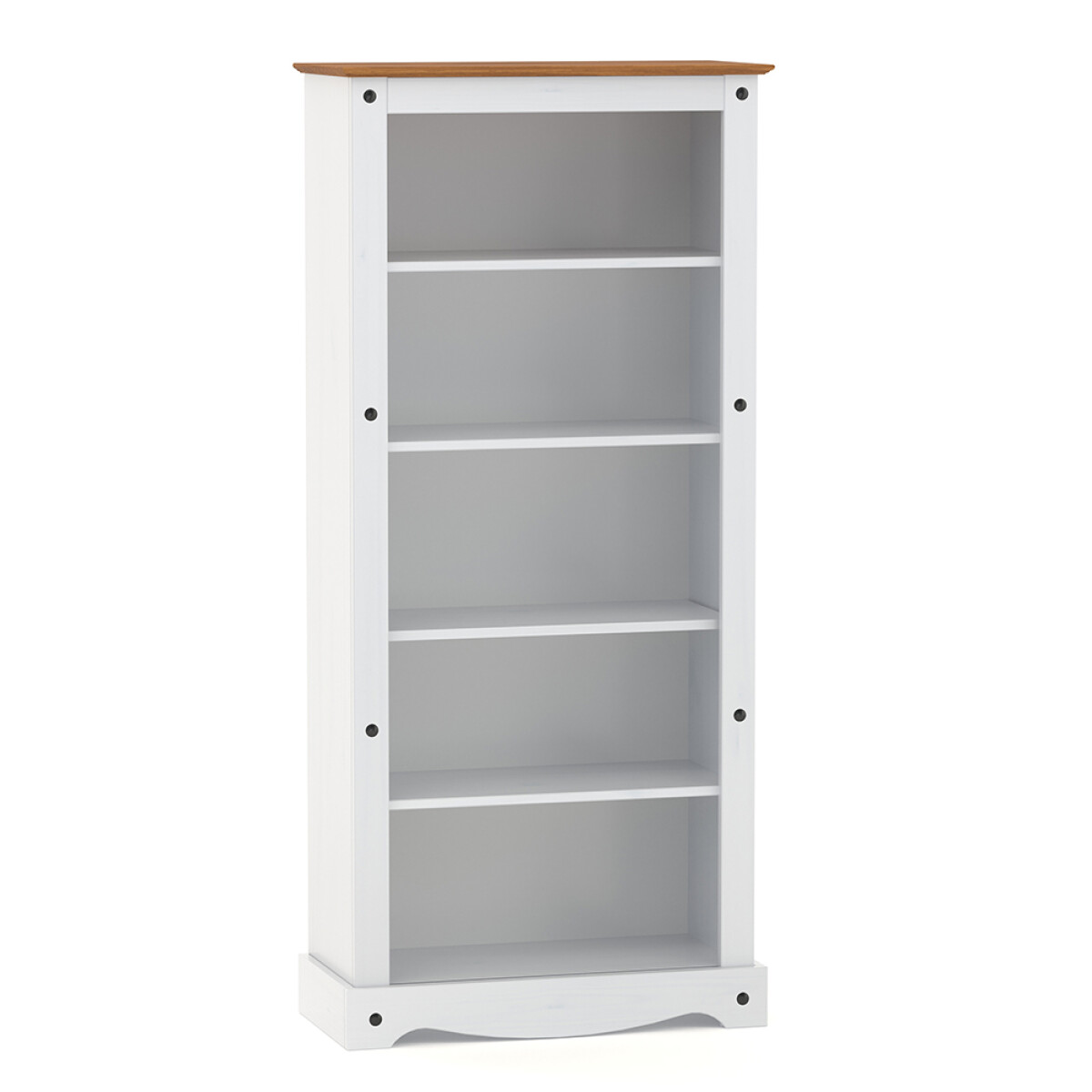 Biblioteca 5 Estantes Línea Naturale - Blanco/Roble 