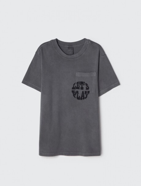 CAMISETA INFANTIL CON ESTAMPA GRIS