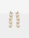 Aros Colgantes Largos Strass Aros Largos Mariposas Strass - Dorado