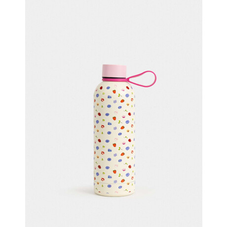 Botella Metálica Estampada Blanco Crema