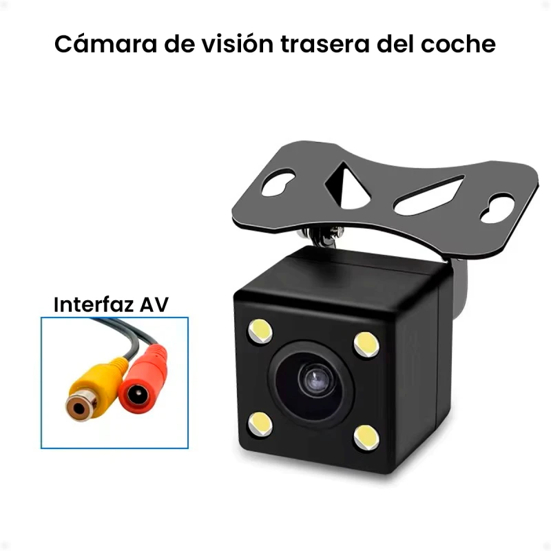 Cámara de Reversa para Auto con Visión Nocturna y Luces Led Cable Corto Cámara de Reversa para Auto con Visión Nocturna y Luces Led Cable Corto