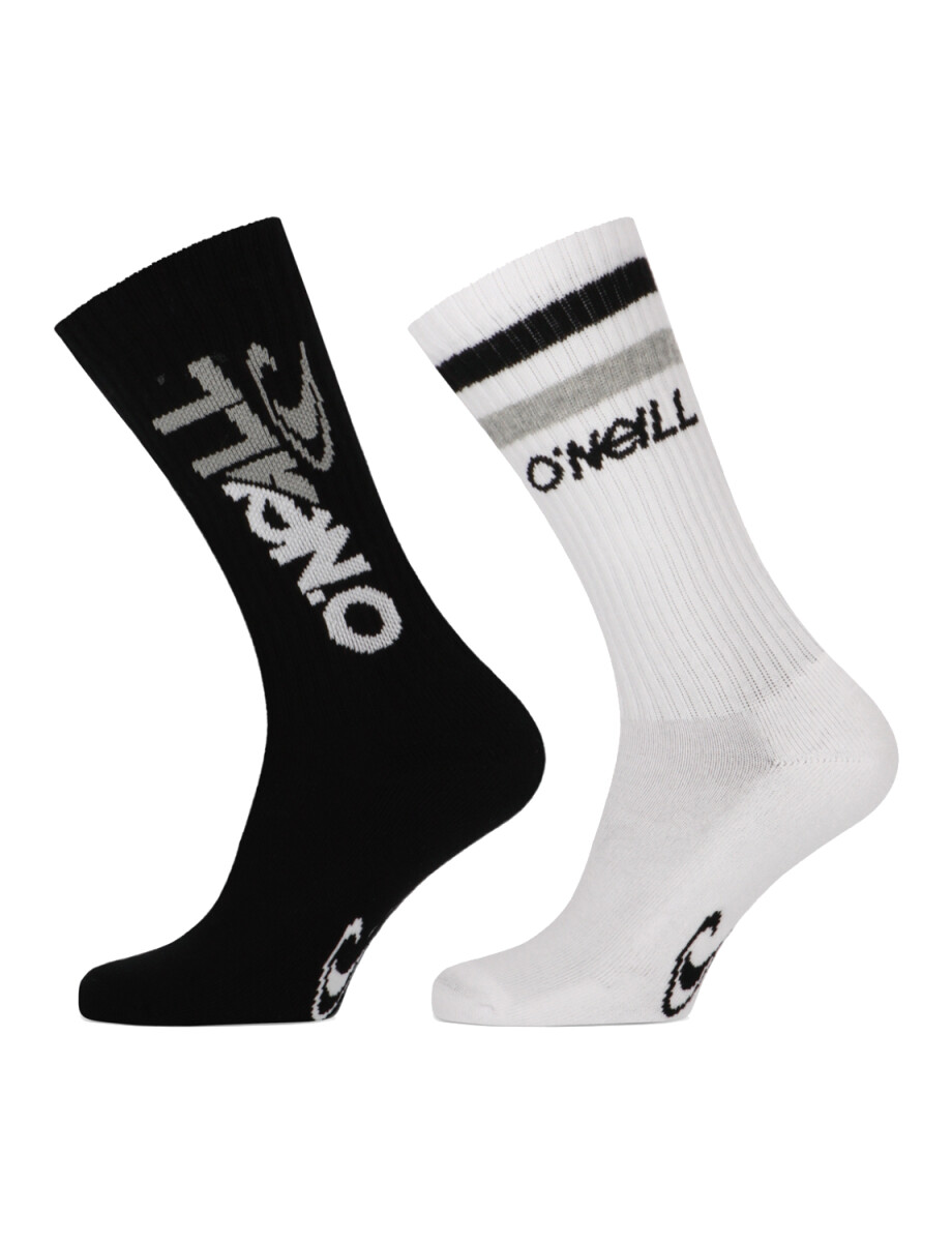 Medias O'Neill Sport Unisex Pack x2 - Negro/Blanco 