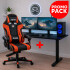 Escritorio Gamer Eléctrico + Silla Gamer 160kg NEGRO