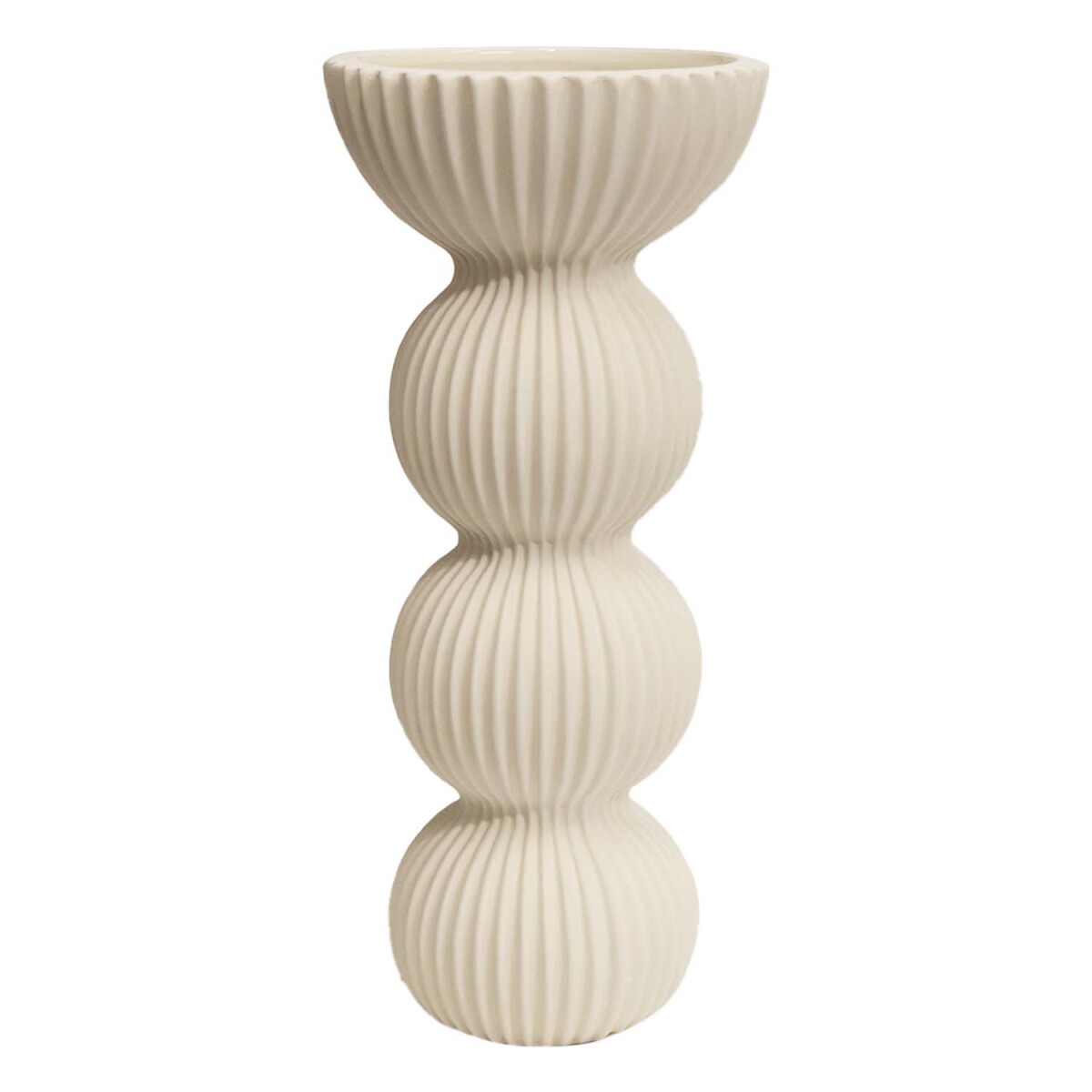 Florero Colección Ondine Decoración Hogar Oficina Ø11x25Cm - Natural 