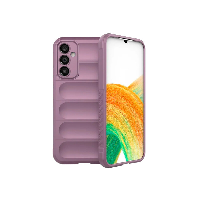 Protector Samsung Galaxy A34 engomado con textura color púrpura Protector Samsung Galaxy A34 Engomado Con Textura Color Púrpura