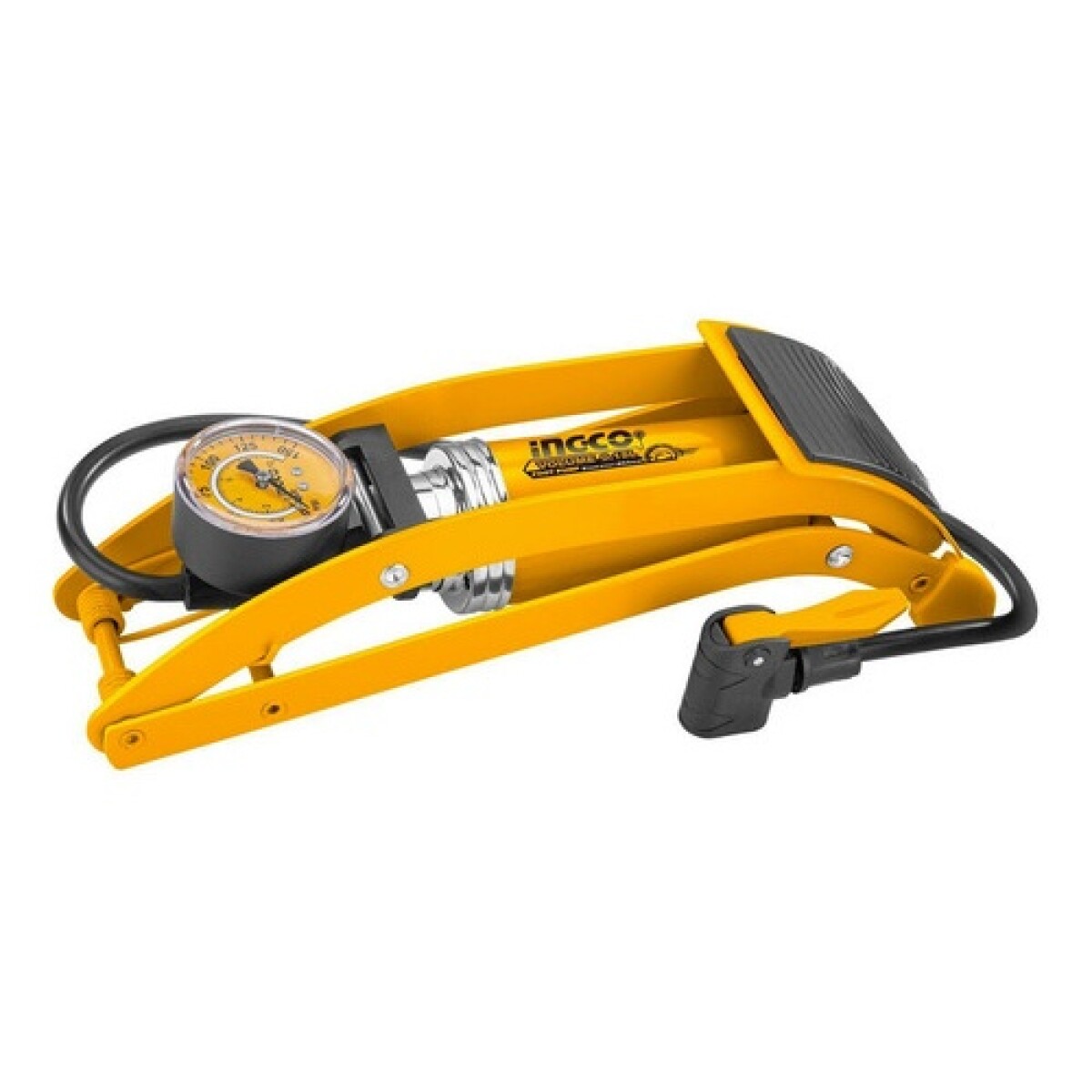 Inflador de pie Ingco 120 Psi con medidor de presión 