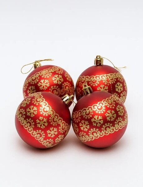 ESFERA DECORADA C/GLITTER 8CM X 4 UNIDADES ROJO ESFERA DECORADA C/GLITTER 8CM X 4 UNIDADES ROJO