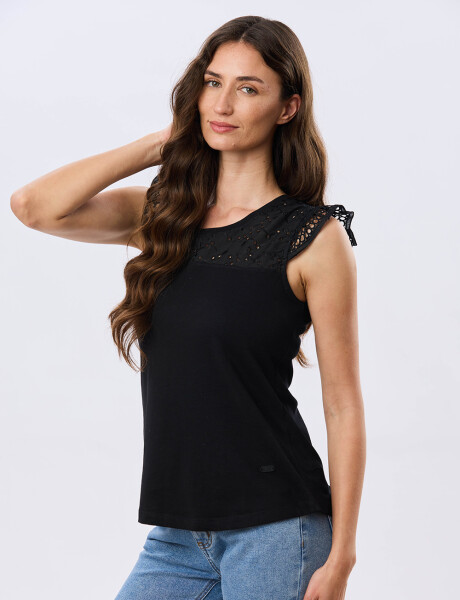 REMERA LISA DE ALGODÓN Negro