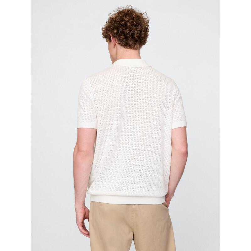 SS COTTON ZIP POLO NEW OFF WHITE