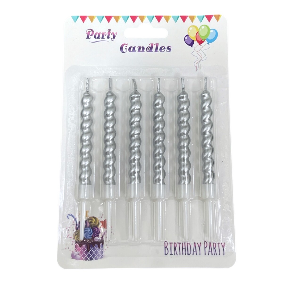 Velita Torneada x 6 - Plateada 