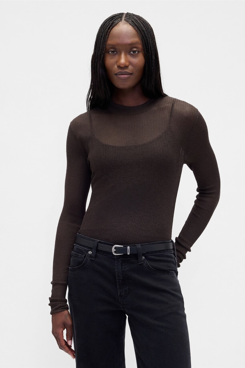 SHEER FITTED CREW Terra Brown V2