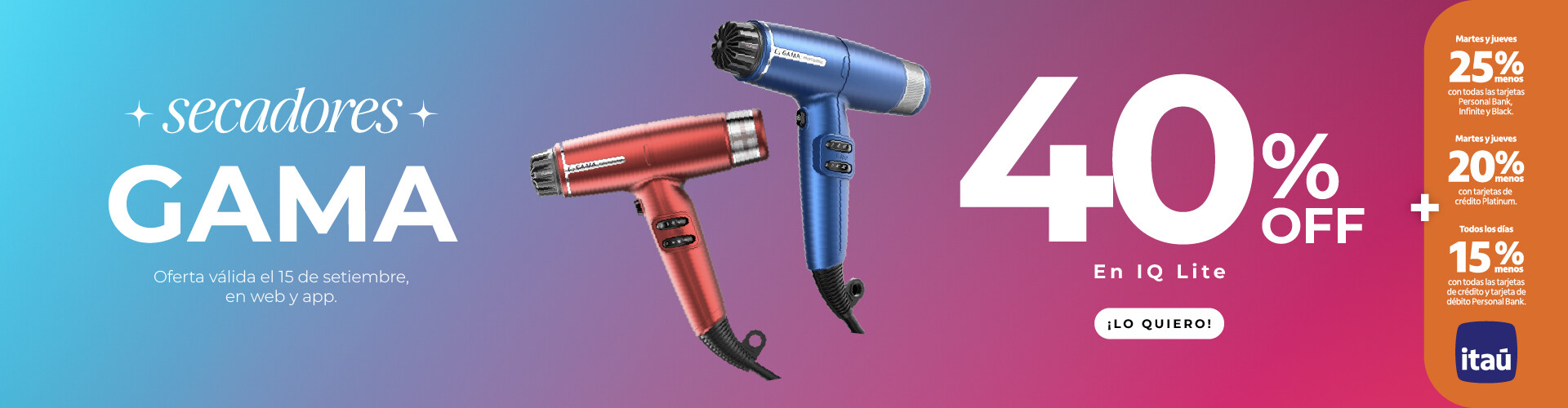 ¡Secadores GAMA 40%OFF!