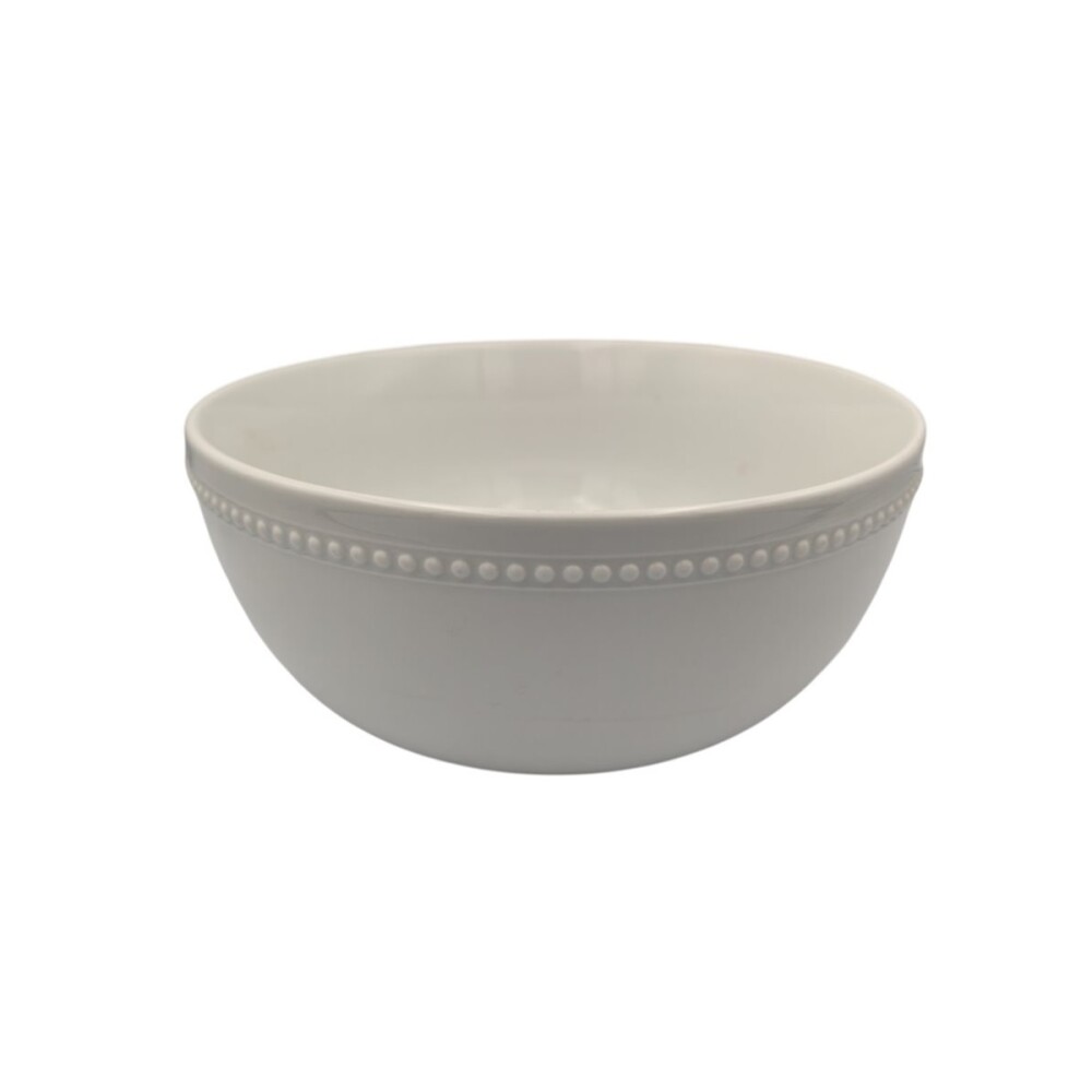 Ensaladera de Porcelana Blanca con Puntillo D26 x 11 cm ENSALADERA CON PUNTILLO D26X11CM PORCELANA BLANCO