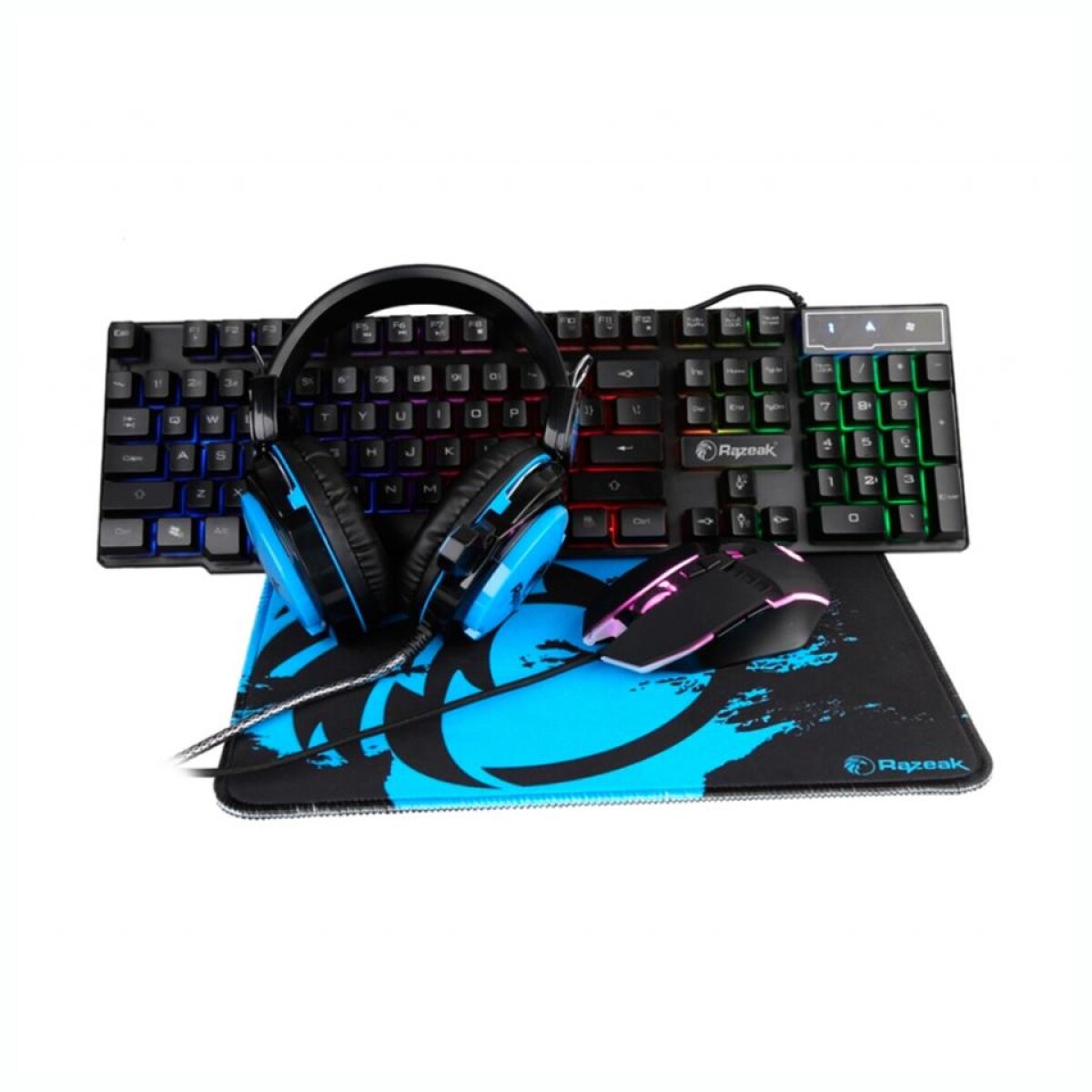 Combo Gamer 4 En 1 RAZEAK Teclado Mouse Mouse Pad Y Auriculares 