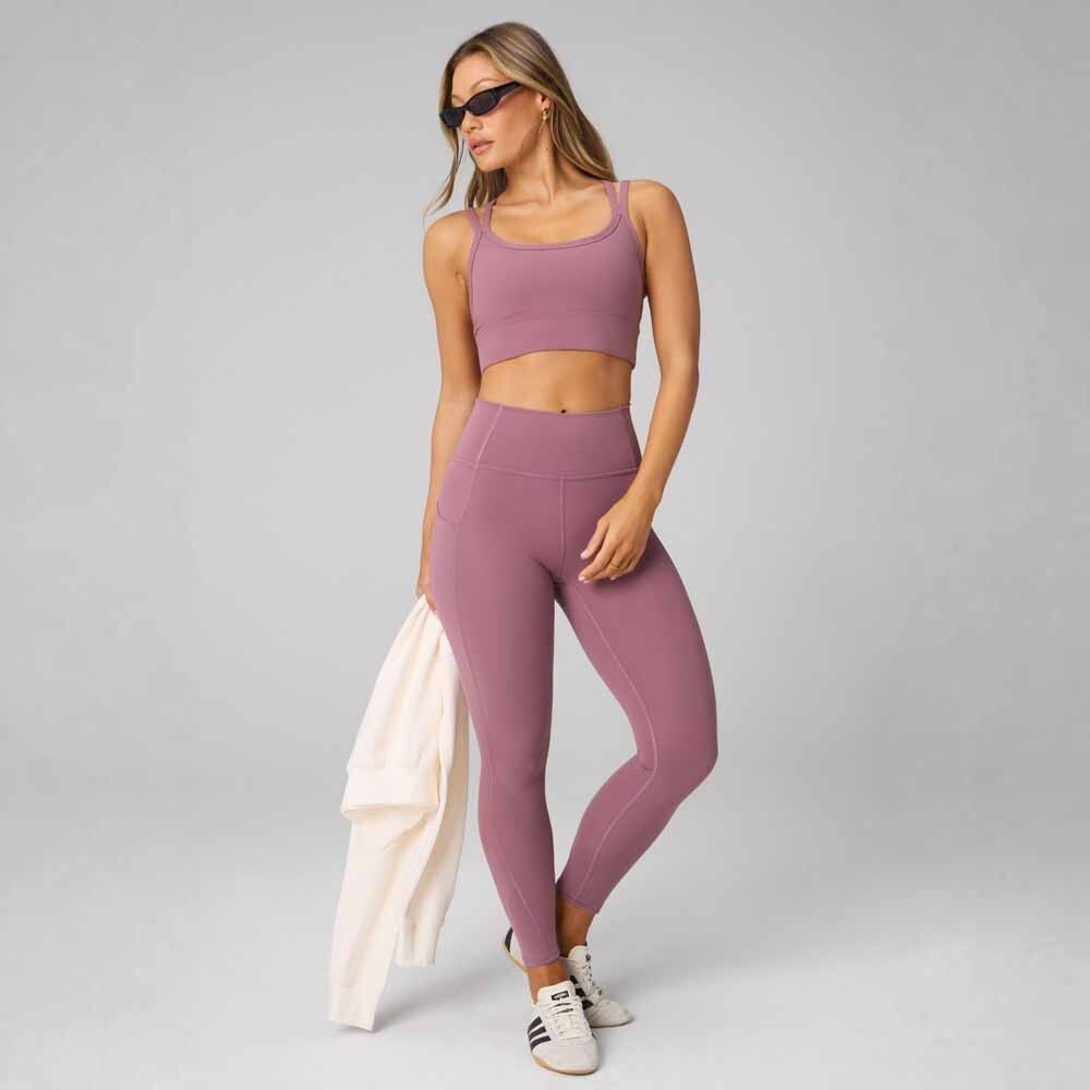 Top Principal Longline Medium Impact Sports Bra Mujer Mushroom Mauve