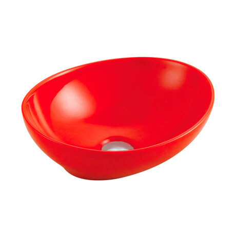 SEMI OVAL DE APOYO PORCELANA 41X33X14.5 ROJA 000