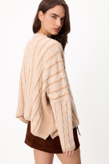 Sweater Lana Crop Oceano Crudo/Camel