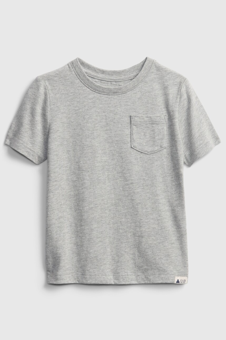 Remera Manga Corta Con Bolsillo Toddler Niño Light Heather Grey V5